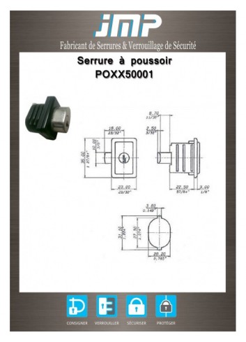 Druckzylinderschlösser POXX50001 - Technischer Plan