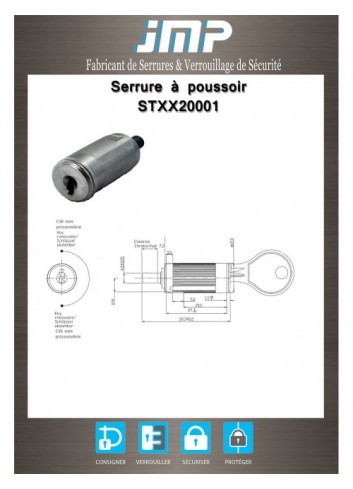 Druckzylinderschlösser STXX20001 - Technischer Plan