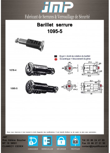 Schließzylinder Ronis 1095 - Technischer Plan