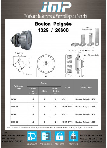 Knopfgriff 1329 - Technischer Plan