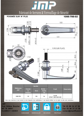 Griffe 1095-700 - Technischer Plan