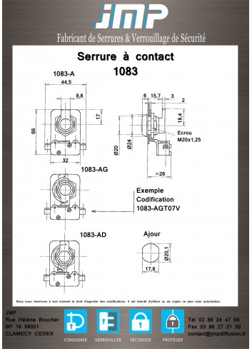 Kontaktschloss 1083A116 - Technischer Plan 1