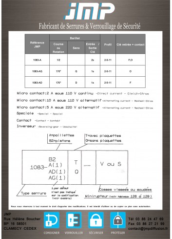 Kontaktschloss 1083A116 - Technischer Plan 2