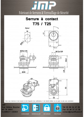 Kontaktsperre T75H-PTT,T25H-PTT - Technischer Plan 1