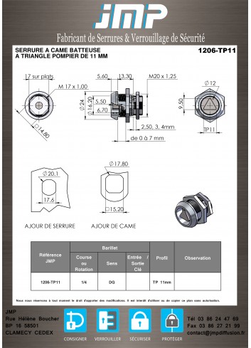 Hebelschlösser 1206-TP11 - Technischer Plan