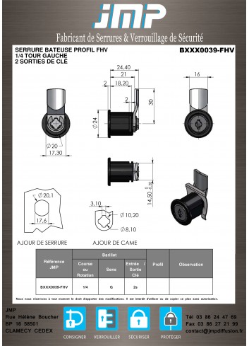 Hebelschlösser BXXX0039 - Technischer Plan