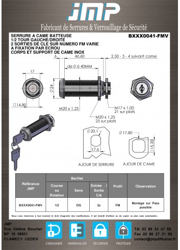 Hebelschlösser BXXX0041 - Technischer Plan