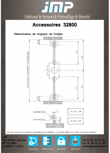 Drehstange AC32800-AC+TR für möbelkastenschloss 32800 - Technischer Plan 1