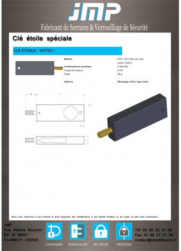 Sternschlüssel, flache Schlüssel und Spezialschlüssel für die Verriegelung - Technischer Plan 3