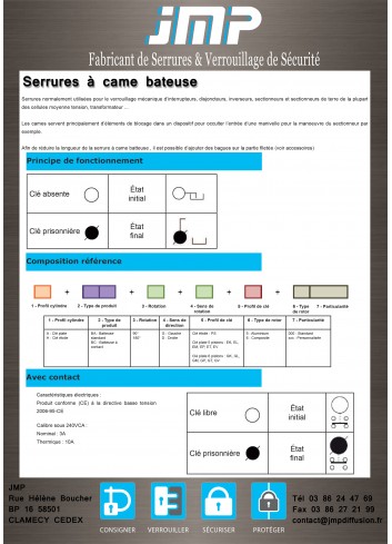 Hebelschlösser mit Kontakt für schlüssel transfersystem - Flachschlüssel und Sternschlüssel - Technischer Plan 1