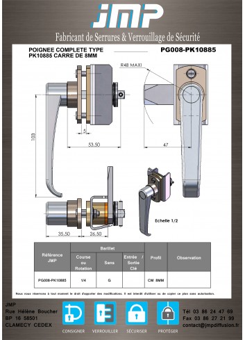 Griff Alstom PG008-PK10885 - Technischer Plan