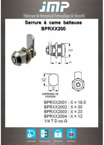 Hebelschlösser BPRXX200 - Technischer Plan