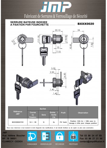 Hebelschlösser BXXX0020 - technischer Plan