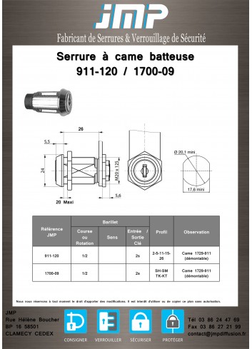 Hebelschlösser 911-120 - technischer Plan