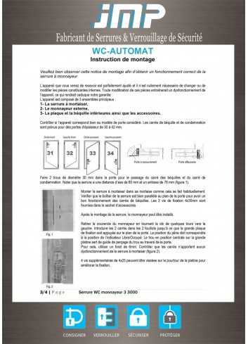 Münzpfandschlösser 33000EU.001.RAS für öffentliche Toiletten - Technischer Plan 3