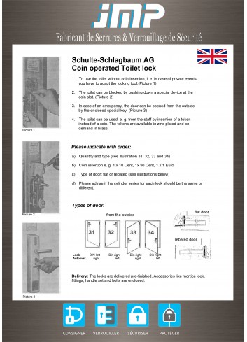 Münzpfandschlösser 33000EU.001.RAS für öffentliche Toiletten - Technischer Plan 5