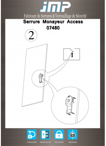 Elektronisches Schloss Access 07480 mit Bezahlung für öffentliche Toiletten - Landetür 9 bis 13 mm - Technischer Plan 4