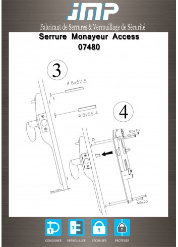 Elektronisches Schloss Access 07480 mit Bezahlung für öffentliche Toiletten - Landetür 9 bis 13 mm - Technischer Plan 5