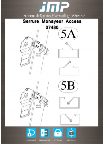 Elektronisches Schloss Access 07480 mit Bezahlung für öffentliche Toiletten - Landetür 9 bis 13 mm - Technischer Plan 6