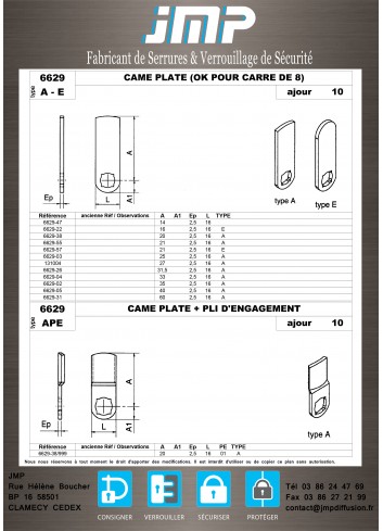 schließzunge 6629 - Technischer Plan 1