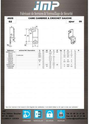 schließzunge 4929 - Technischer Plan 13