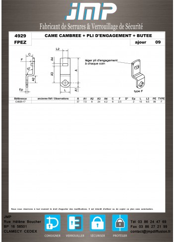 schließzunge 4929 - Technischer Plan 11