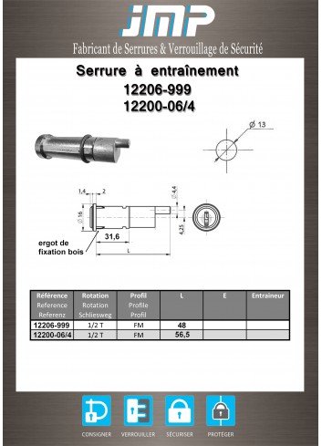 Mitnehmerschlosser 12200-06 / 4 - Technischer Plan