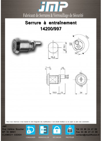 Mitnehmerschlösser 14200/997 - Technischer Plan