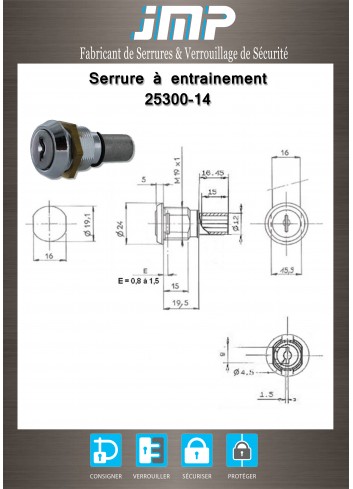 Mitnehmerschlösser 25300-14 - Technischer Plan