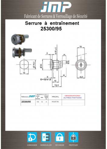 Mitnehmerschlösser 25300/95-FHV-L15 - Technischer Plan