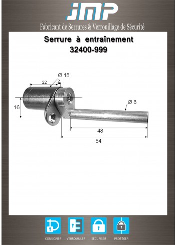 Mitnehmerschlösser 32400-999 für Möbel - Technischer Plan