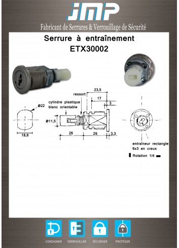 Mitnehmerschlösser ETXX30002 - Technischer Plan