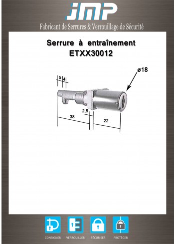 Mitnehmerschlösser ETXX30012 - Technischer Plan