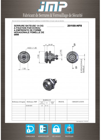 Hebelschlösser 20100-HF8 - Technischer Plan