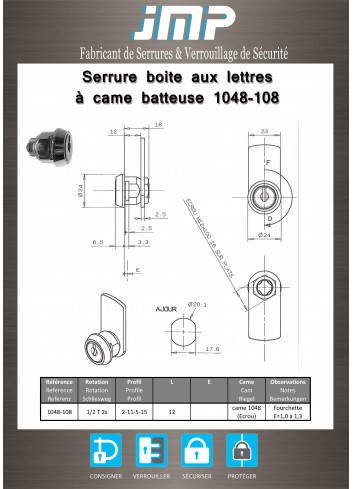 Hebelschlösser 1048-108 - Technischer Plan