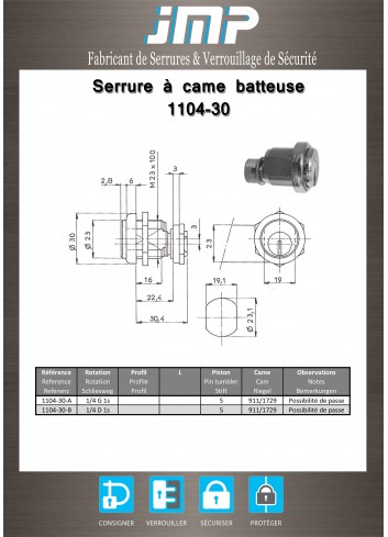 Hebelschlösser 1104-30 - Technischer Plan