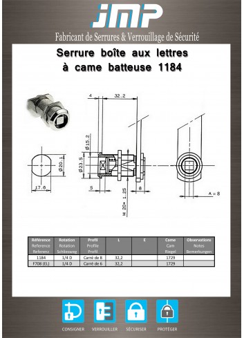 Hebelschlösser 1184 - Technischer Plan