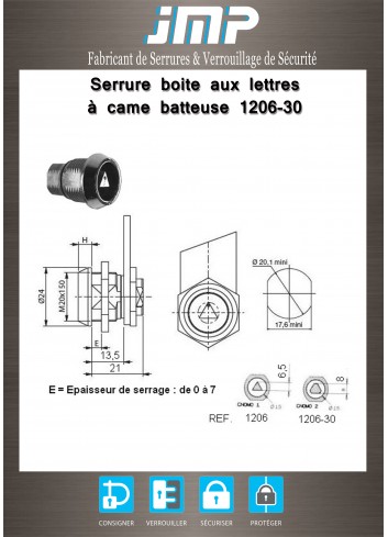 Hebelschlösser 1206-30 - Dreieck Cnomo 2 - Technischer Plan