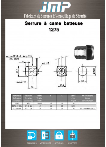 Hebelschlösser 1275 - Technischer Plan