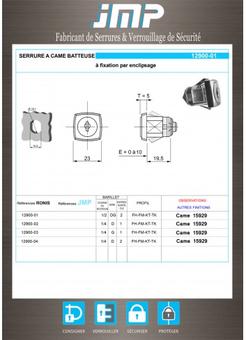 Hebelschlösser 12900-01 - Technischer Plan