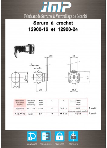 Hebelschlösser 12900-16 - Technischer Plan