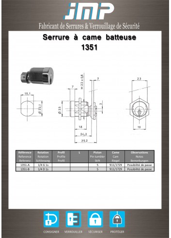 Hebelschlösser 1351 - Technischer Plan