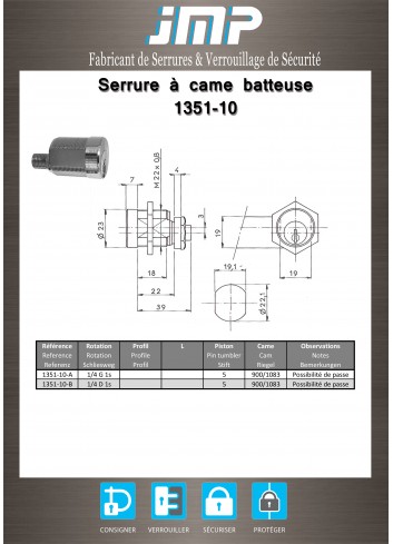 Hebelschlösser 1351-10 - Technischer Plan