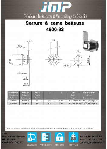 Hebelschlösser 4900-32 - Technischer Plan