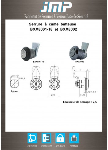 Hebelschlösser BXX8001-18 - Technischer Plan