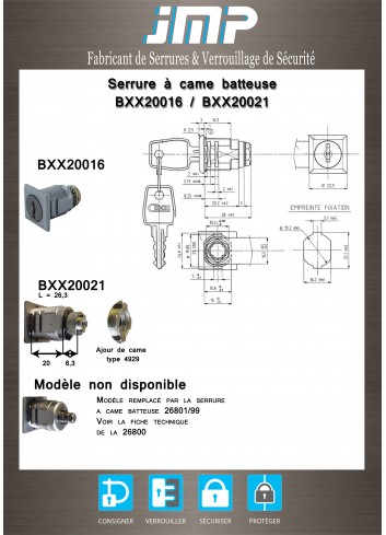 Hebelschlösser BXX20021 CIBOX - Technischer Plan