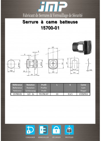 Hebelschlösser 15700-01 - technischer Plan