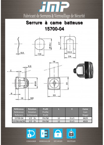 Hebelschlösser 15700-04 - technischer Plan