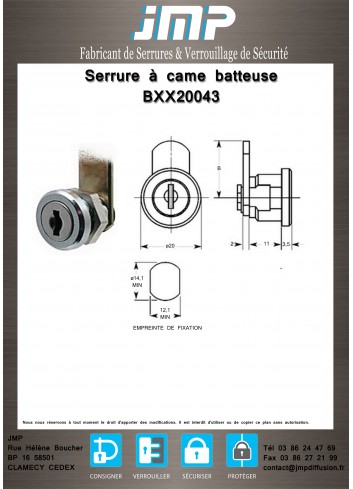 Hebelschlösser BXX20043 - technischer Plan