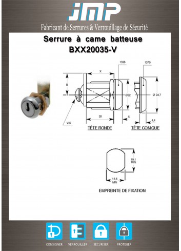 Hebelschlösser BXX20035-V - Technischer Plan